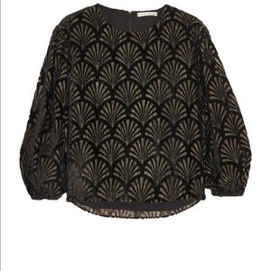 NWT black and gold A + O top